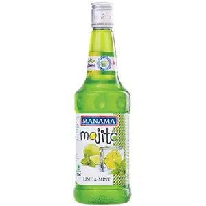 Manama Lime and Mint Mojito Syrup | Mixer for Mocktails Cocktails Drinks Juices Beverages | Non Alcoholic Mix 750ML Bottle