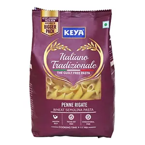 Keya Penne Pasta 1kg 100% Durum Wheat Pasta | Vegetarian | No MSG | Low in Calories | No Trans Fats | Healthy | Cooked in 10 Minutes