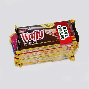 Dukes Waffy - Chocolate Pineapple Vanilla Orange Strawberry and Dark Vanilla flavoured Creamy & Crunchy Wafers 360g (Flavor and Packing May Vary)