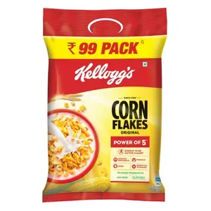 Kellogg's Corn Flakes Original | Power of 5: Energy Protein Iron Calcium Vitamins B1 B2 B3 & C | Cornflakes Breakfast Cereal | Naturally Cholesterol Free 260g / 275g (Weight May Vary)