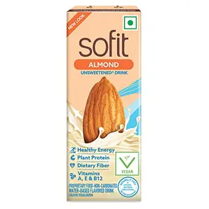 Sofit Almond Drink Unsweetend 200ml (Pack of 2)| Vegan Drink