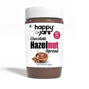 Happy Jars Chocolate Hazelnut Spread 265g | 40% Less Sugar | No added Palm Oil | Spread for Bread/Sandwich