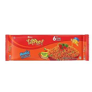Sunfeast YiPPee! Magic Masala long Slurpy Noodles Six In One Pack 360 grams/420 grams ( weight may vary)