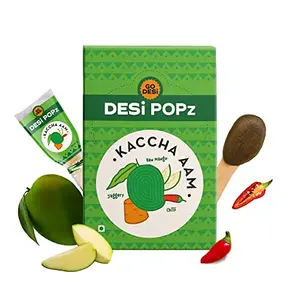 GO DESi Popz Kaccha Aam | 40 Pieces | Aam Candy | Fruit Snacks | Sour Candies | Lollipop | Raw Mango Candy