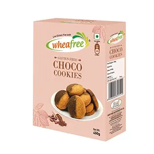 Wheafree Gluten Free Choco Cookies 400g | Lactose Free | Tasty & Crunchy Chocolate Flavoured Cookies | Best Teatime Snacks