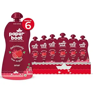 Paper Boat Anar Fruit Juice Deliciously Low Sugar Drink No Added Preservatives and Colours 200ml (Pack of 6)