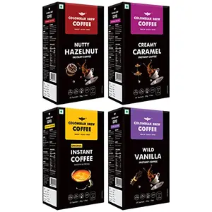 Colombian Brew Hazelnut Instant 50g Caramel Instant 50g Vanilla Instant 50g Pure Instant Coffee Powder 50g No Sugar Vegan(Gift Pack Box Diwali Rakhi) Buy 3 Get 1 Free