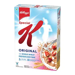 Kellogg's Special K Original with Whole Wheat | Only 2% Fat Source of Protein & Fibre | Naturally Low Fat | Naturally Cholesterol Free | Ready To Eat Breakfast Cereal 435g/455g (Weight May Vary)