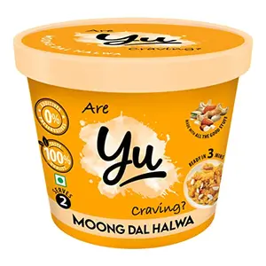 Yu - Instant Halwa - Ready To Eat - Moong Dal Halwa - Instant Dessert Mix - No Preservatives - 100% Natural & Veg - Indian Sweet in 3 mins - 55g