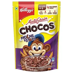 Kellogg's Multigrain Chocos Moons & Stars 375g /360g | High in Calcium & Protein 10 Essential Vitamins & Minerals Source of Fibre | Breakfast Cereal for Kids