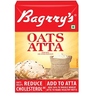 Bagrry's Oats Atta 500gm Box | High in Protein & Fibre | Helps Manage Weight & Reduce Cholesterol | Healthy Oats Atta |100% Whole Grain Oats Atta