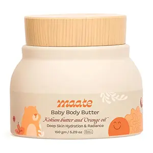 Maate Baby Body Butter |Long Lasting Moisturization for Soft Baby Skin| Enriched with Pure Kokum Butter and Saffron Oil | Paraben Free | Natural & Vegan -150 gm