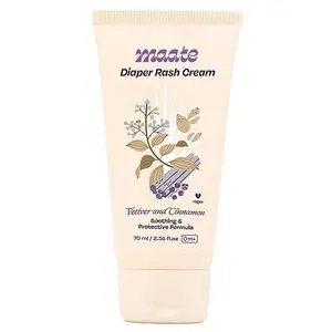 Maate Baby Diaper Rash Cream | Provides Healing Prevent Rashes & Irritation | Enriched with Vetiver Cinnamon and Rosemary Oils | Dermatologically Tested & Vegan | (70 ml)