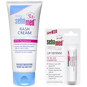 Sebamed Baby Rash Cream 100ml & SebaMed SPF 30 Lip Defense Stick 4.8g