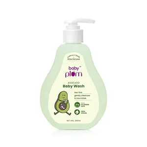 Baby Plum Avocado Baby Wash | Clinically Tested by Pediatricians | Tested Allergen Safe | Enriched with Aloe Extracts & Vitamin B5 | 200 ml | 0-4 years
