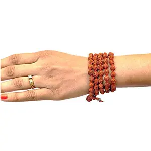 Tulip Meadow Rudraksha Mala Japa 108 Indian Beads 8mm Prayer Necklace Kanth Mala Wrist Mala Wrap Bracelet