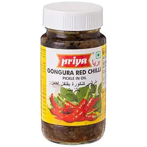Priya Gongura Red Chilli Pickle (Hibiscus Cannabinus) Pickle 300 Grams(gm)