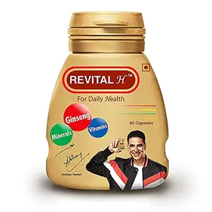 Revital H for Men with Multivitamins & Natural Ginseng for Daily Immunity Strong Bones and Enhances Energy Level - 60 Capsules