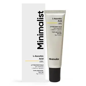 SENTA Minimalist 8% L-Ascorbic Acid Lip Treatment Balm with Vitamin E Radianskin & Glycerine for Pigmented & Dark Lips | 12 gm
