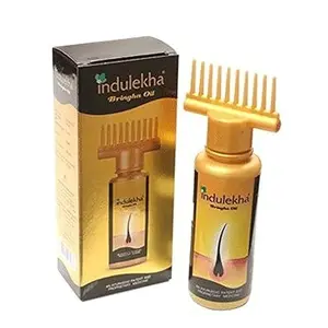 Indulekha Bringha Oil Reduces Hair Fall And Grows New Hair 100% Ayurvedic Oil 100ml / 3.38 Fl Oz