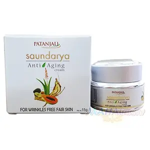 Patanjali Saundarya - Anti Aging Cream - For Wrinkles Free Fair Cream 15Gram