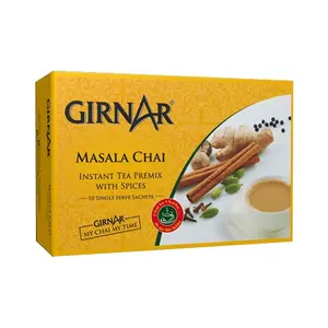 Girnar Masala Chai Instant Tea Premix with Spices - 10 Sachets x 14g (140g)