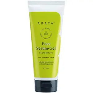 Arata Natural Hydrating Face Serum Gel With Aloe Vera Turmeric Matcha Green Tea & Glutathione For Combination To Oily Skin || Restores & Renew Skin'S Natural Radiance (100 Ml)