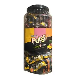 Pass Pass Pulse Triple Twist Candy Jar(Orange/Guava/Pineapple 600 g
