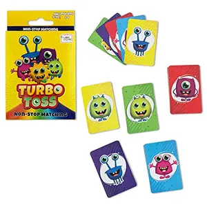 Turbo Toss Card Game by Trunkworks | A Non Stop Matching Card Game for Kids ages 4 and up | Develops Focus Fast Reflex Visual Discrimination | Family Travel Games for 4 5 6 7 years Boys and Girls
