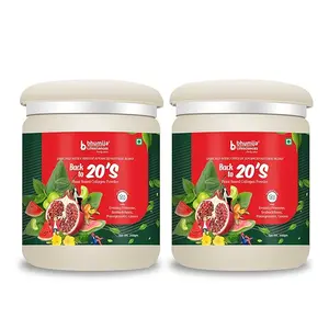 Bhumija Lifesciences Back to 20's Plant Based Collagen Powder (200gm) | With Evening Primrose, Seabuckthorn, Pomegranate, Guava (Pack of 2)