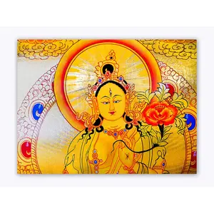 THANGKA PAINTING Thangka Canvas Painting | Tara Goddess | Buddhism Art | Traditional Art painting for Home dcor|Size - 36X27 Inches.h347