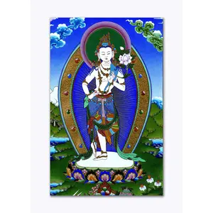 THANGKA PAINTING Wall Poster | Thangka Poster | Traditional | Bedroom | Hall | Hotel | Living Room | Tearproof | Laminated | Size - 45 X 30 cms | KL