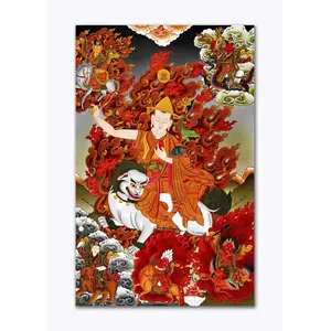 THANGKA PAINTING Thangka Canvas Painting | Dorje Shugden | Buddhism Art| Traditional Art Painting for Home dcor|Size - 13X9 Inches.h474