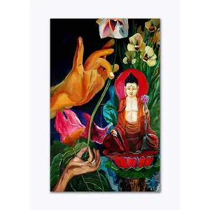THANGKA PAINTING Wall Poster | Thangka Poster | Traditional | Bedroom | Hall | Hotel | Living Room | Tearproof | Laminated | Size - 45 X 30 cms | LL