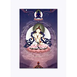 THANGKA PAINTING Thangka Canvas Painting | Tara Goddess On Heaven | Buddhism Art| Traditional Art Painting for Home dcor|Size - 13X9 Inches.h383