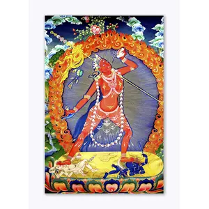 THANGKA PAINTING Wall Poster | Thangka Poster | Traditional | Bedroom | Hall | Hotel | Living Room | Tearproof | Laminated | Size - 45 X 30 cms | JN