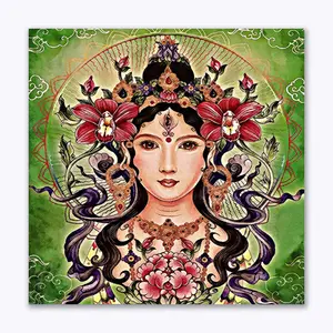 THANGKA PAINTING Wall Poster | Thangka Art Poster | Traditional Poster | Bedroom | Hall | Hotel | Living Room | Study | Kitchen | Size - 45 X 45 cms | KT