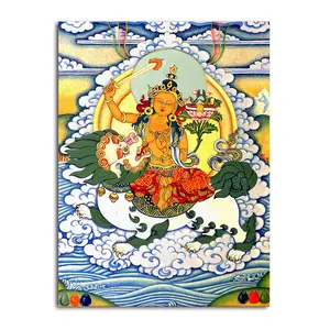 THANGKA PAINTING Thangka Canvas Painting | Art of Dorje Shugden | Buddhism Art | Traditional Art Painting for Home dcor|Size - 24X18 Inches.h539
