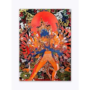 THANGKA PAINTING Thangka Canvas Painting | Mahakaal | Buddhism Art| Traditional Art Painting for Home dcor|Size - 13X10 Inches.h389