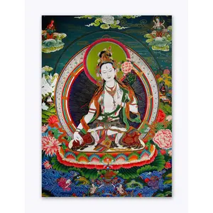 THANGKA PAINTING Wall Sticker | Thangka Art Sticker | Traditional Sticker | Bedroom | Living Room | Hall | Self Adhesive | Multicolor |Size-61X45 cms.a2392