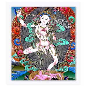 THANGKA PAINTING Wall Posters | Thangka Art Posters | Traditional Poster | Bedroom | Living Room | Hall | Laminated | Tearproof |Size-61X50 cms.B293