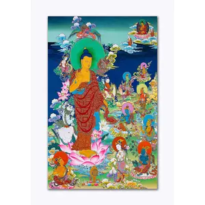 THANGKA PAINTING Wall Poster | Thangka Poster | Traditional | Bedroom | Hall | Hotel | Living Room | Tearproof | Laminated | Size - 45 X 30 cms | KV