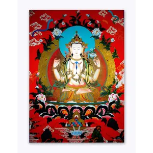 THANGKA PAINTING Wall Posters | Thangka Art Posters | Traditional Poster | Bedroom | Living Room | Hall | Laminated | Tearproof |Size-61X45 cms.B303