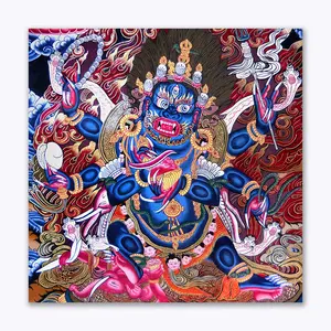 THANGKA PAINTING Wall Poster | Thangka Art Poster | Traditional Poster | Bedroom | Hall | Hotel | Living Room | Study | Kitchen |Size - 45 X 45 cms | JX