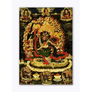 THANGKA PAINTING Wall Poster | Thangka Poster | Traditional | Bedroom | Hall | Hotel | Living Room | Tearproof | Laminated | Size - 45 X 30 cms | JV