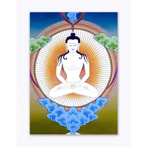 THANGKA PAINTING Thangka Canvas Painting | Gautam Buddha | Buddhism Art| Traditional Art Painting for Home dcor|Size - 13X10 Inches.h555