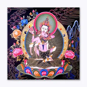 THANGKA PAINTING Wall Poster | Thangka Art Poster | Traditional Poster | Bedroom | Hall | Hotel | Living Room | Study | Kitchen | Size - 45 X 45 cms | JZ