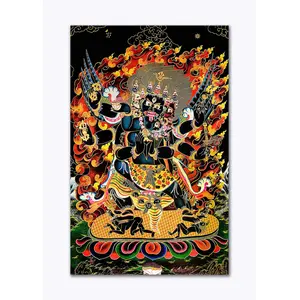 THANGKA PAINTING Wall Poster | Thangka Poster | Traditional | Bedroom | Hall | Hotel | Living Room | Tearproof | Laminated | Size - 45 X 30 cms | LD