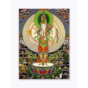 THANGKA PAINTING Wall Posters | Thangka Art Posters | Traditional Poster | Bedroom | Living Room | Hall | Laminated | Tearproof |Size-92X69 cms.B310