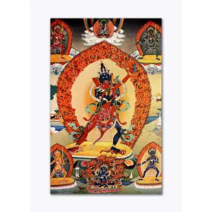 THANGKA PAINTING Thangka Canvas Painting | Goddess of Buddhism | Buddhism Art| Traditional Art Painting for Home dcor|Size - 13X9 Inches.h527